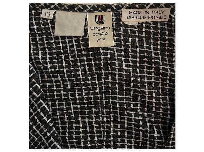 Veste en coton à carreaux noir et blanc Emanuel Ungaro - vue 6