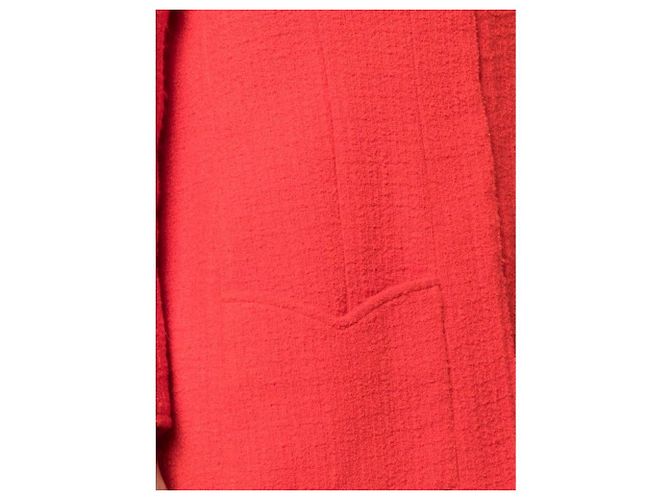 Chanel Red Bouclé Wool Jacket - view 4