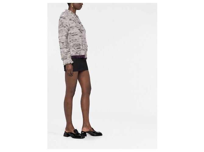 Chanel Bouclé Wolle Cardigan Grau - Ansicht 4