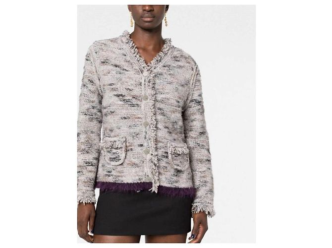 Chanel Bouclé Wolle Cardigan Grau - Ansicht 6