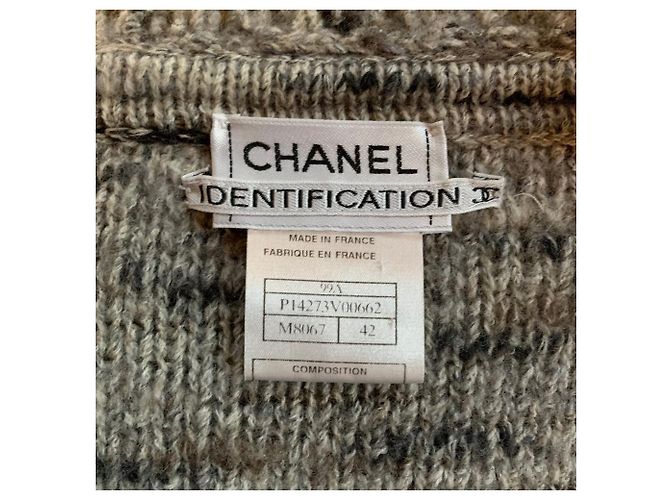 Chanel Bouclé Wolle Cardigan Grau - Ansicht 8