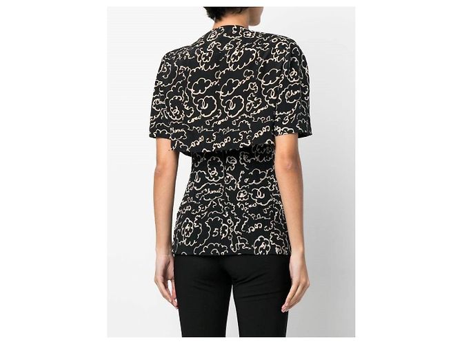 Completo Chanel con Bustier e Bolero in Seta Nera Nero - vista 4