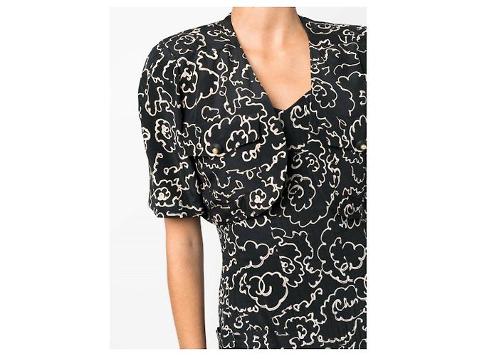 Completo Chanel con Bustier e Bolero in Seta Nera Nero - vista 5
