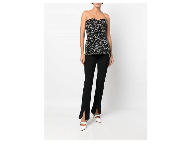 Completo Chanel con Bustier e Bolero in Seta Nera Nero - vista 6