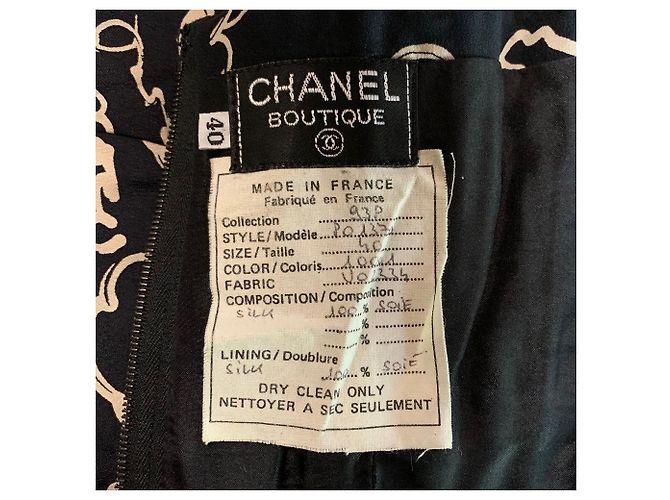 Completo Chanel con Bustier e Bolero in Seta Nera Nero - vista 8