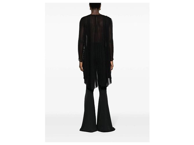 Blusa Chanel de seda plisada negra Negro - vista 2