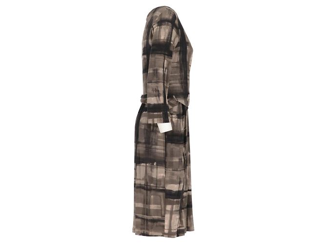 Robe midi Max Mara en soie mélange imprimée gris - vue 2