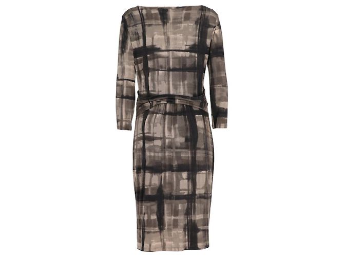 Robe midi Max Mara en soie mélange imprimée gris - vue 3
