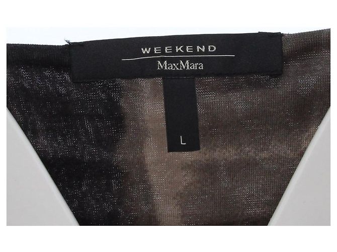 Robe midi Max Mara en soie mélange imprimée gris - vue 4