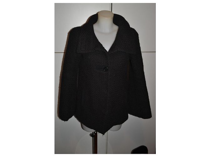 Autre Marque Abrigo Intrend MaxMara de lana - Talla 38 IT Castaño Negro - vista 2