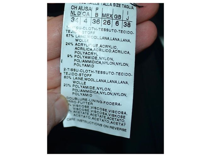 Autre Marque Abrigo Intrend MaxMara de lana - Talla 38 IT Castaño Negro - vista 6