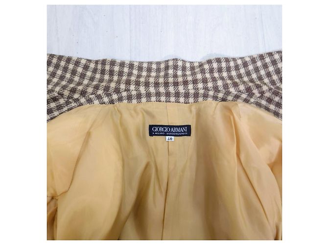 Giacca a quadretti marrone Giorgio Armani - vista 3