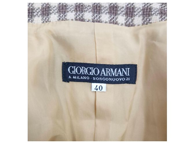 Giacca a quadretti marrone Giorgio Armani - vista 4