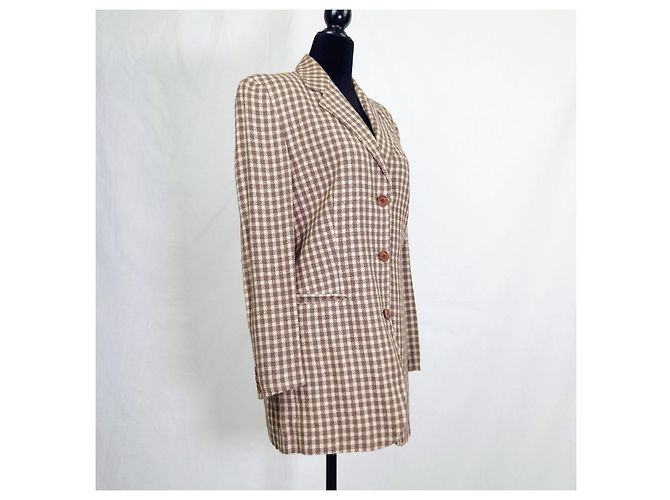 Giacca a quadretti marrone Giorgio Armani - vista 5