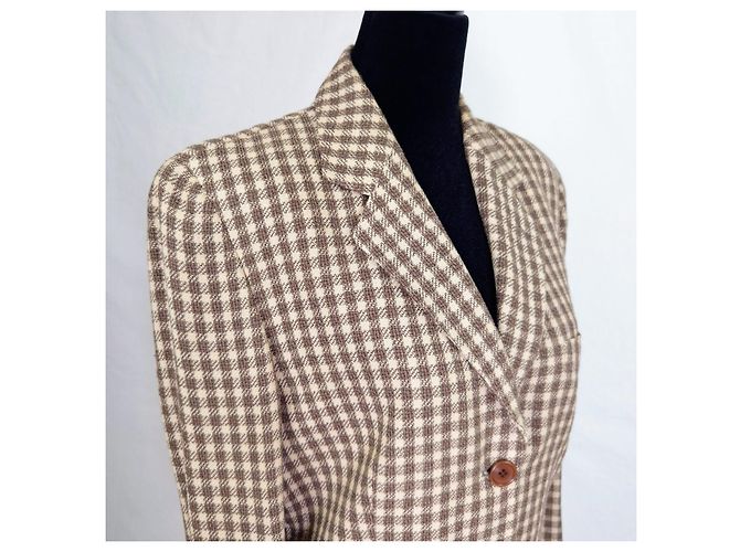 Giacca a quadretti marrone Giorgio Armani - vista 7