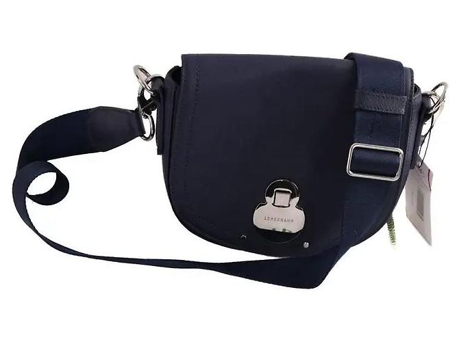 Borsa a tracolla Longchamp in pelle blu - vista 8