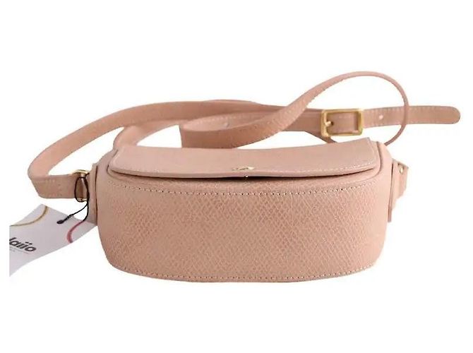 Borsa a tracolla Longchamp in pelle beige - vista 5