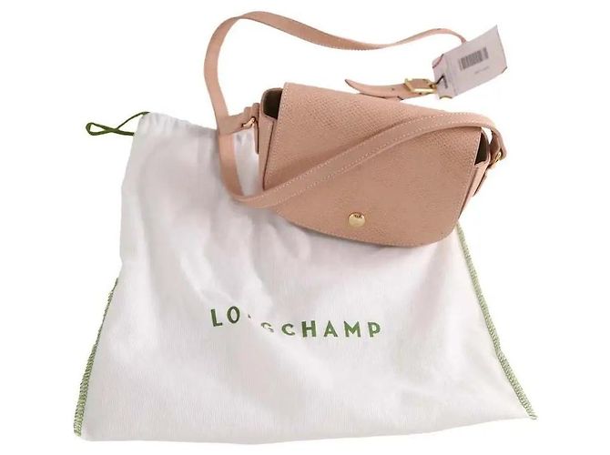 Borsa a tracolla Longchamp in pelle beige - vista 7