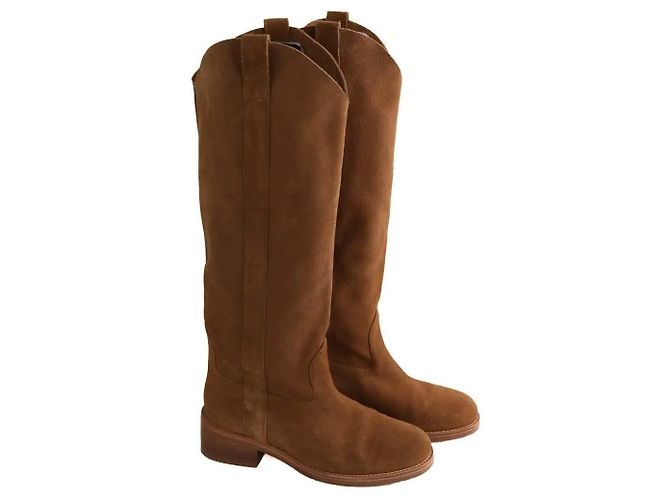 Botas Ba&Sh de ante color camel Camello - vista 3