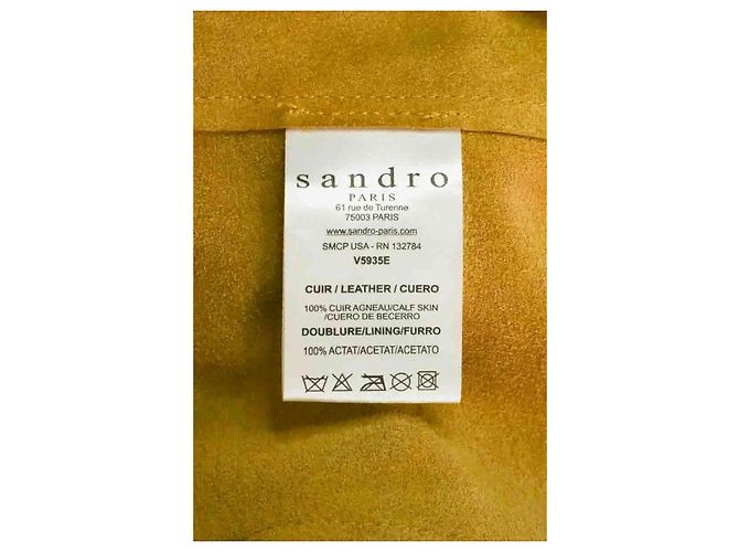 Giacca Sandro in pelle gialla Giallo - vista 6