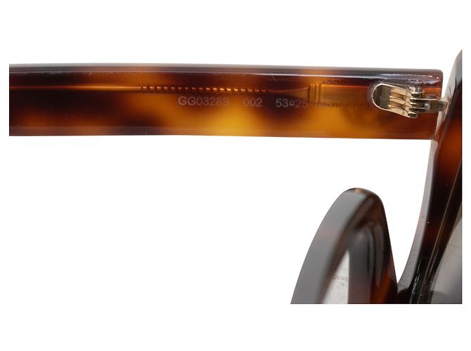 Gafas de sol cuadradas oversized Gucci efecto carey Castaño - vista 3