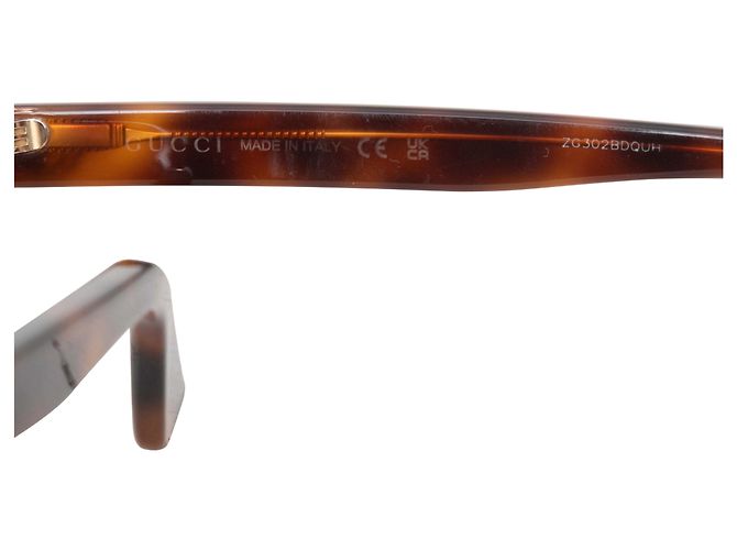 Gafas de sol cuadradas oversized Gucci efecto carey Castaño - vista 4