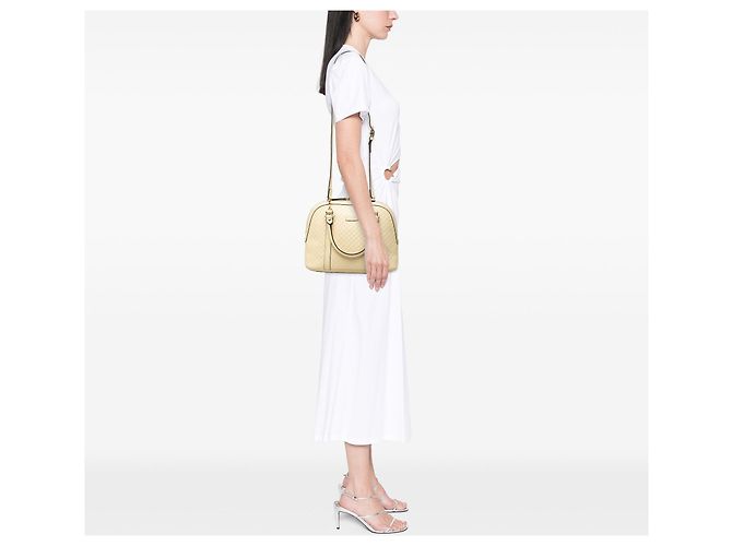 Borsa Dome Gucci Medium Microguccissima Bianca Bianco - vista 7