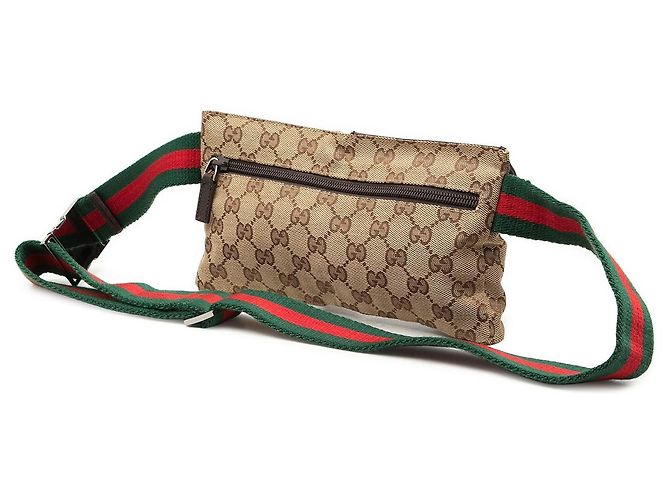 Borsa cintura Gucci GG Canvas Web con doppia tasca Beige - vista 2