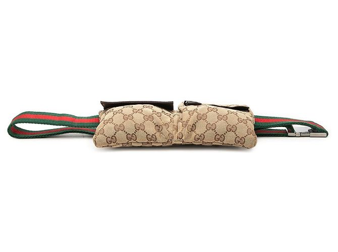 Borsa cintura Gucci GG Canvas Web con doppia tasca Beige - vista 3