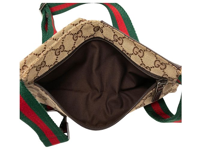 Borsa cintura Gucci GG Canvas Web con doppia tasca Beige - vista 4