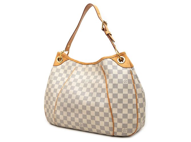 Borsa a tracolla Louis Vuitton Galliera PM Damier Azur Bianca Bianco - vista 2