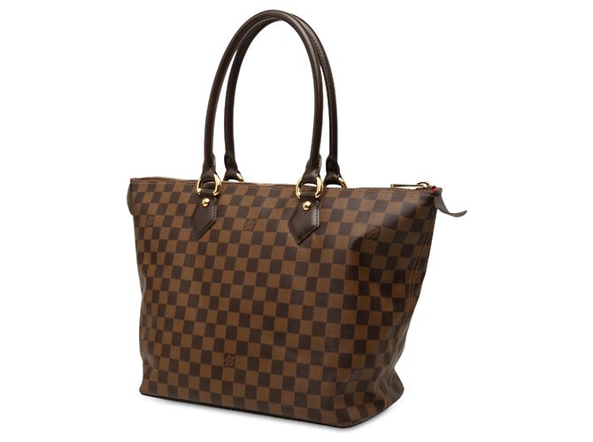 Borsa Tote Louis Vuitton Damier Ebene Saleya MM Marrone - vista 2