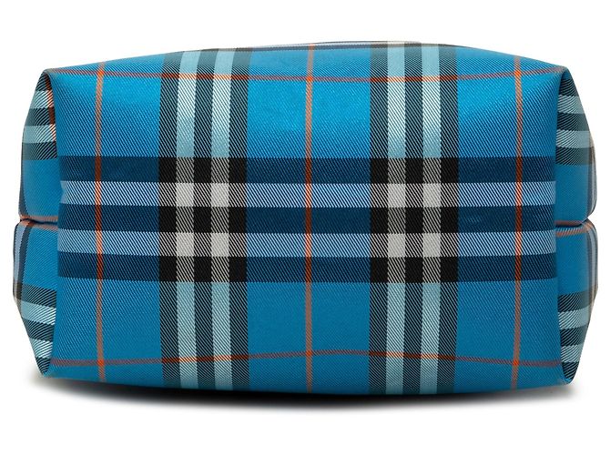 Borsa a mano Burberry Mini House Check Canvas Blu - vista 3