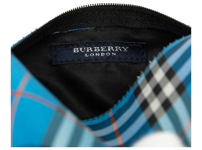 Borsa a mano Burberry Mini House Check Canvas Blu - vista 5