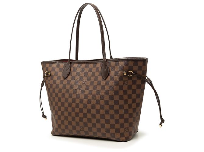 Borsa Tote Louis Vuitton Damier Ebene Neverfull MM Marrone - vista 2