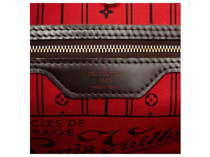 Borsa Tote Louis Vuitton Damier Ebene Neverfull MM Marrone - vista 5