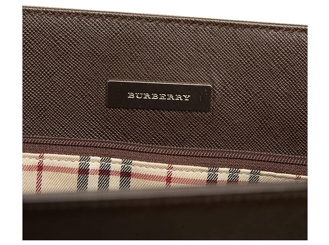 Borsa a mano Burberry in pelle marrone - vista 5