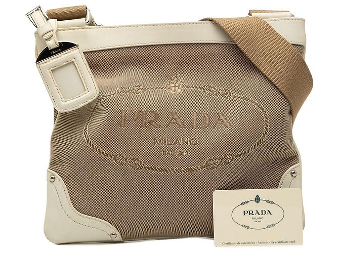 Prada Canvas Canapa Logo Crossbody beige - Ansicht 7