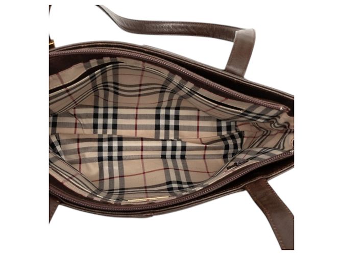 Tote Burberry in pelle marrone - vista 4