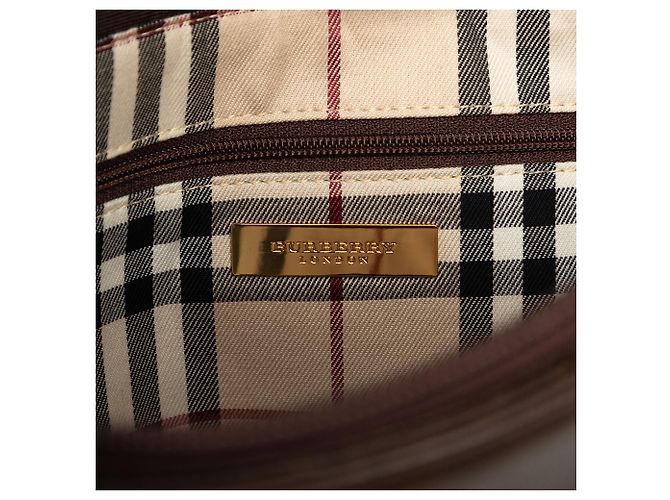 Tote Burberry in pelle marrone - vista 5