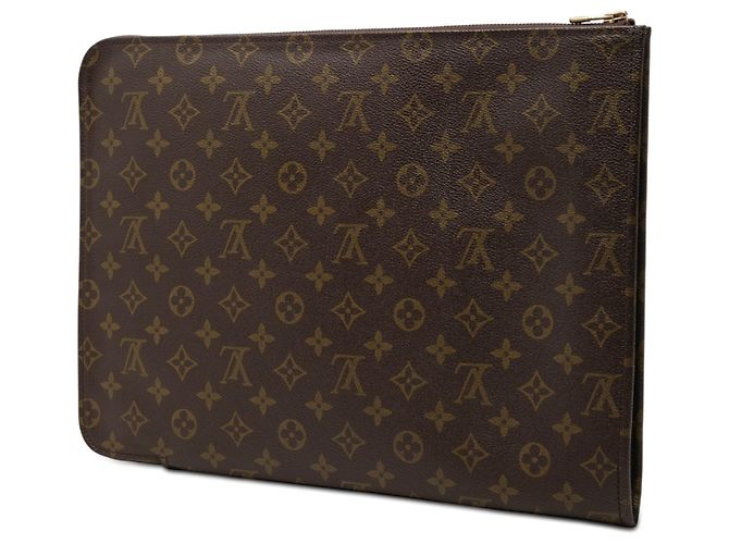 Mala de Negócios Portfolio Louis Vuitton Monogram Poche Documents Castanha - vista 2