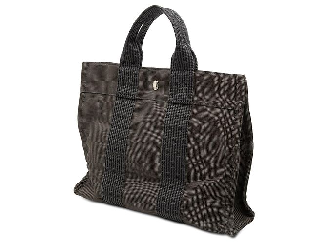 Borsa Tote Hermès Herline PM in tela grigia Grigio - vista 2