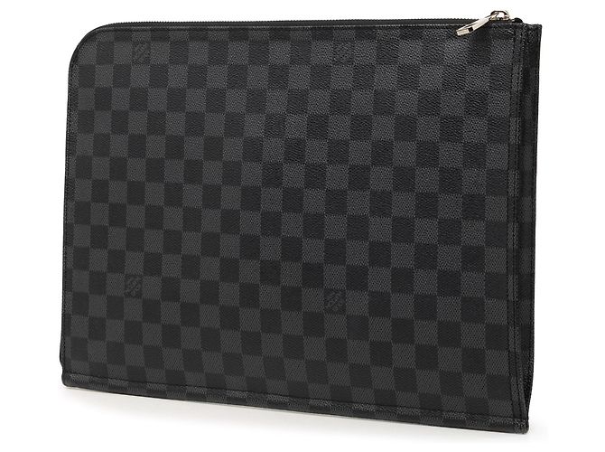 Black Louis Vuitton Damier Graphite Poche Documents Portfolio Clutch Bag - view 2