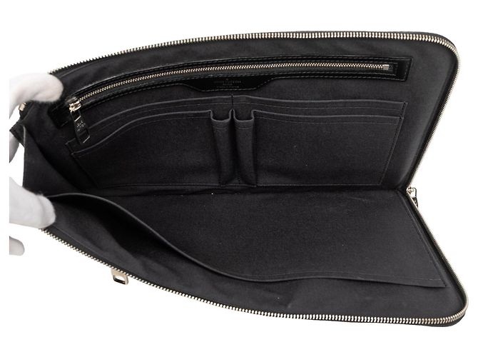 Black Louis Vuitton Damier Graphite Poche Documents Portfolio Clutch Bag - view 4