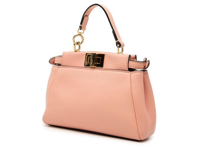Borsa Fendi Micro Peekaboo in pelle rosa - vista 2