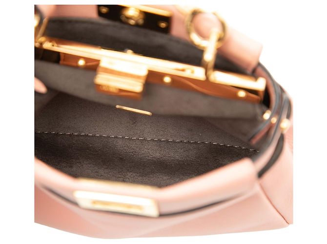 Borsa Fendi Micro Peekaboo in pelle rosa - vista 4