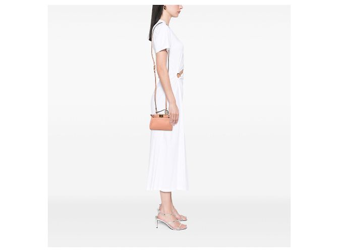 Borsa Fendi Micro Peekaboo in pelle rosa - vista 6