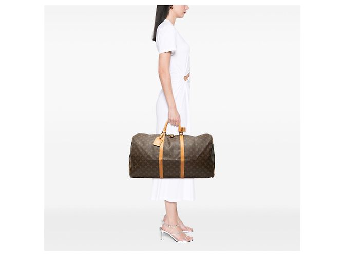 Borsa da viaggio Louis Vuitton Monogram Keepall 60 Marrone - vista 7