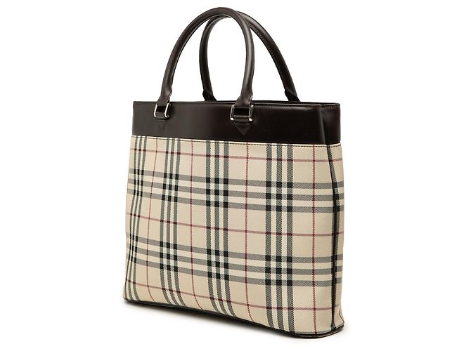 Borsa Tote Burberry House Check Canvas Beige - vista 2
