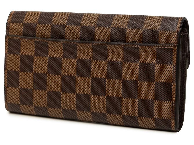Cartera larga Louis Vuitton Damier Ebene Sarah Brown Castaño - vista 2